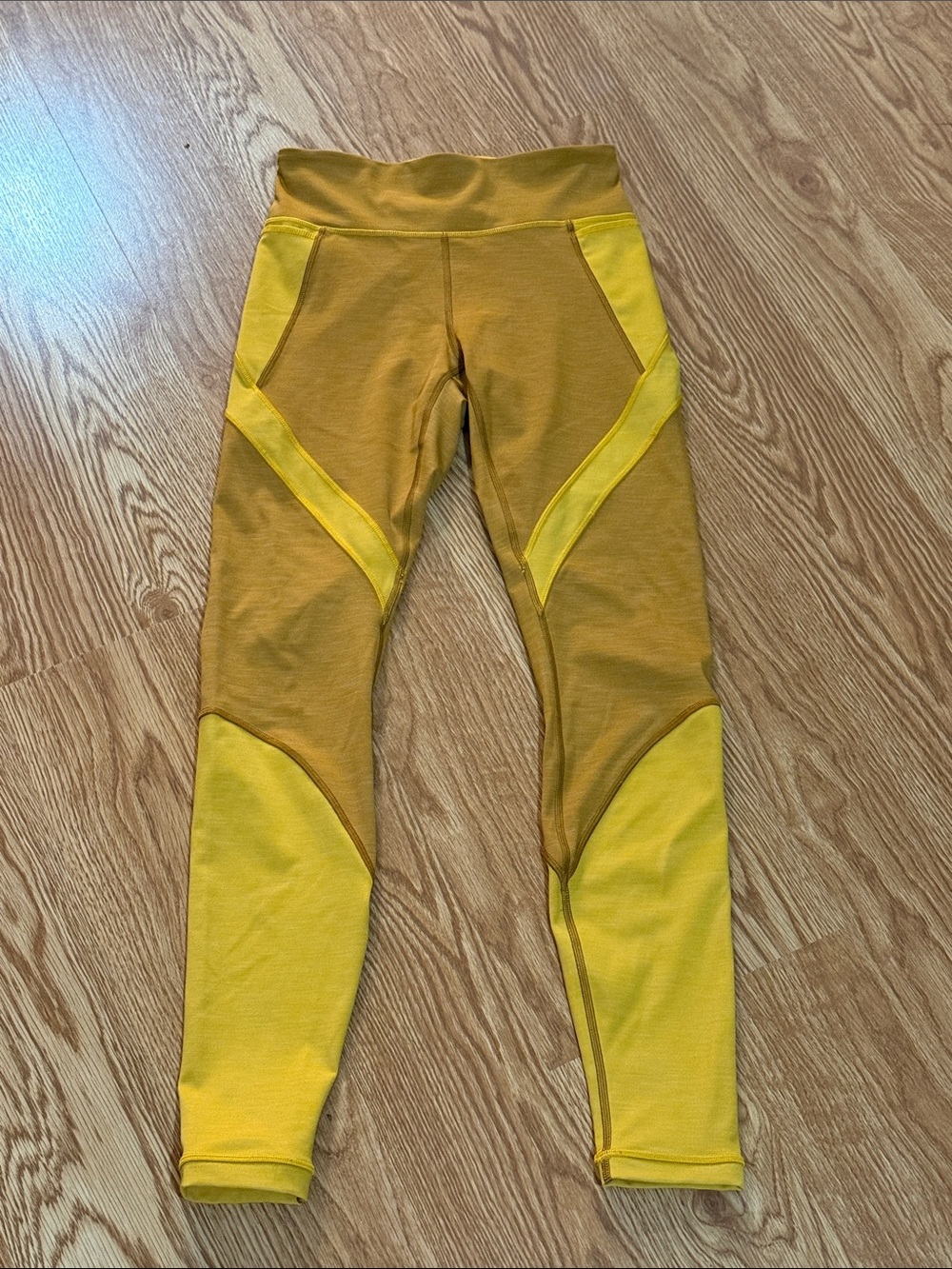 lululemon athletica Two-Tone Mustard & Yellow Colorblock Leggings